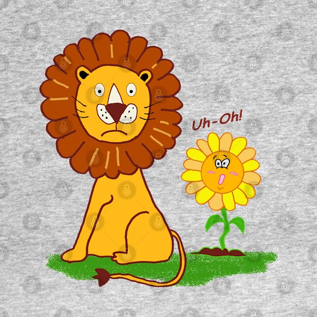 Stunned Lion with Funny Sunflower by Blissful Drizzle